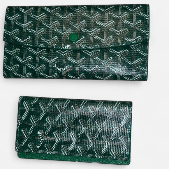 Goyard Green and Black Patterned Wallet Set - Picture 1 of 10